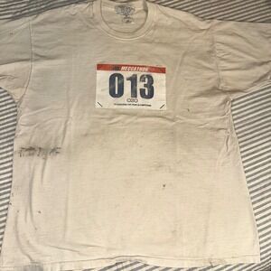 Vintage Mecca USA Meccathon T-Shirt Men XL White Graphic Race Bib 90s Streetwear
